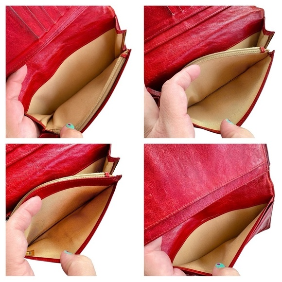 Authentic CHANEL Red Quilted Lambskin Leather Long Wallet With Authenticity Card - Picture 10 of 15